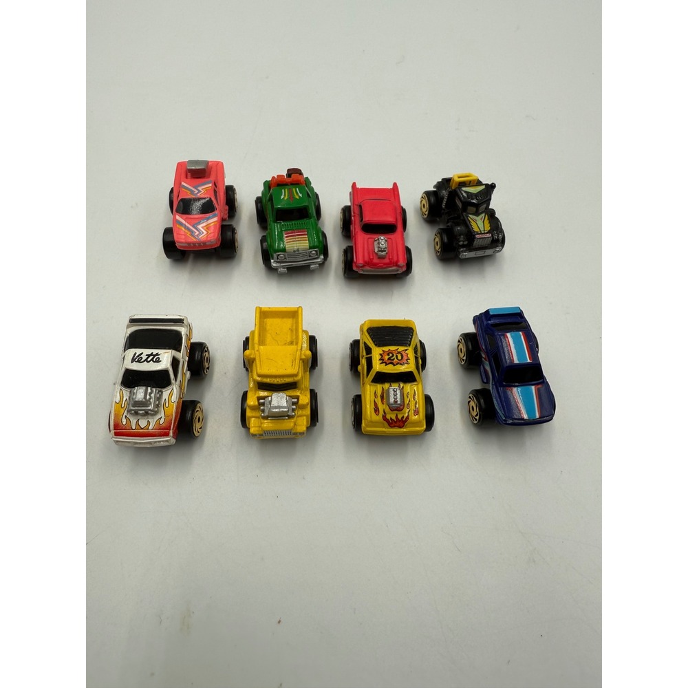Vintage 1987 Road Champs Micro Monster Trucks Lot of 8 Diecast Mini Cars Vette